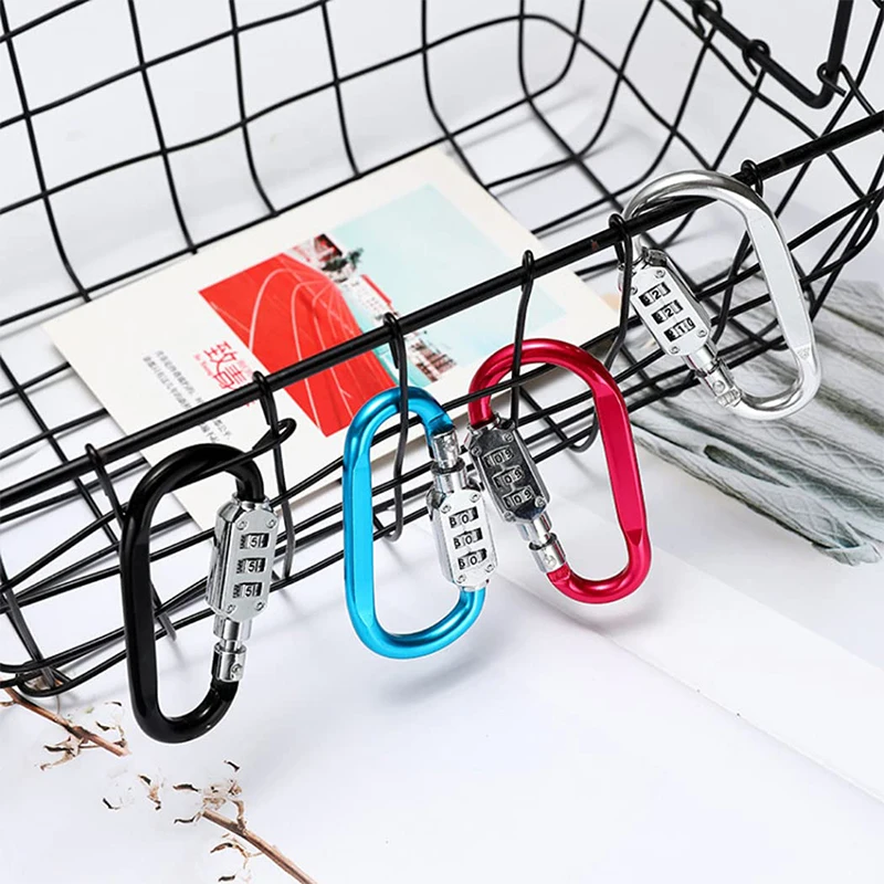 

Combination Locking Carabiner Clip Hook，Password Resettable Keyless Padlock Key Chain Buckle，Backpack Outdoor，Travel Padlocks