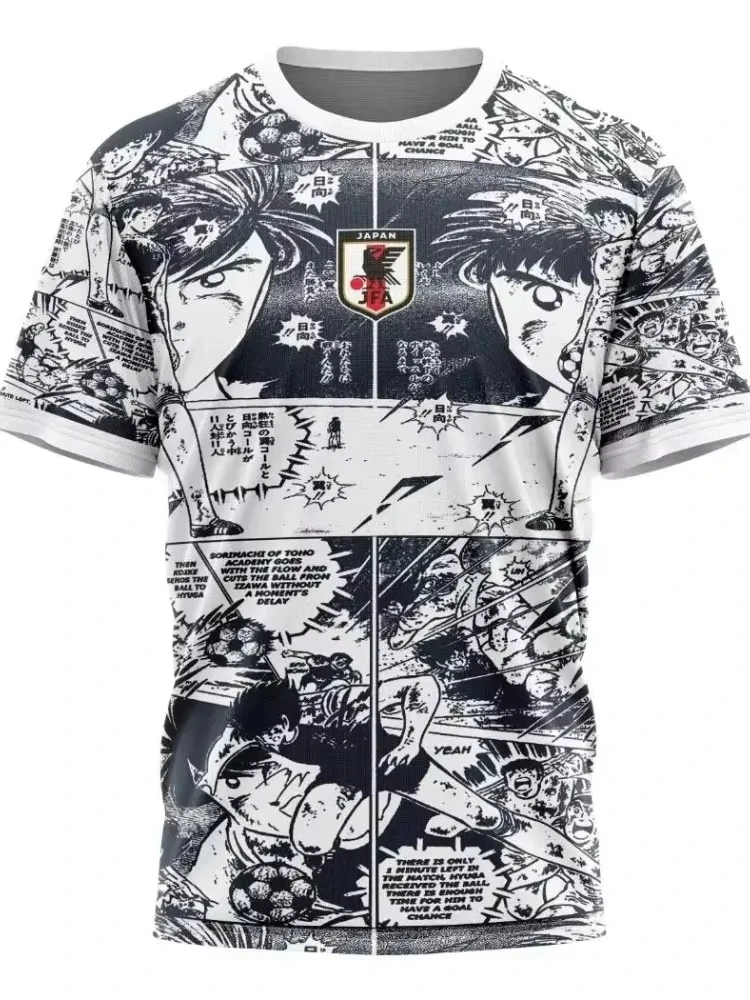 

Tsubasa - Мужская быстросохнущая футболка с 3D-принтом, удобная и дышащая спортивная мужская футболка, новинка 2025 года, мужская футболка с 3D принтом