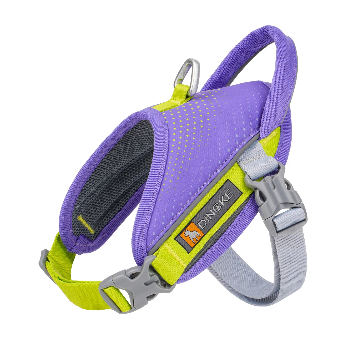 Grey Blue Anti Escape Reflective Vest Style Dog Harness Space Aluminum D Ring Comfortable Breathable Mesh Lightweight No Burden