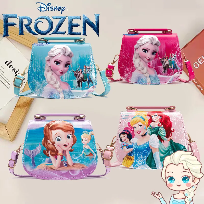 Anime Disney Frozen Shoulder Bag Kawaii Sofia Elsa Princess Children Handbag Cartoon Girl Fashion Messenger Bag Gifts