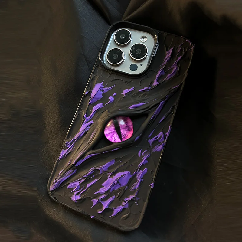 INS personality Dark Purple Eyes iPhone 15 case iphone 14promax Advanced 13 internet celebrity 12Pro niche 13Pro tripping 11