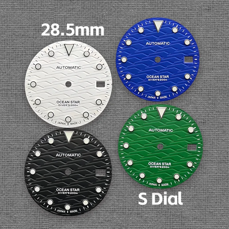 

28.5mm Dial NH35 Dial S Dial Green Lume Suitable for NH35/NH36 Movement Watch Modification Parts