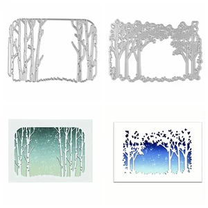 魅惑的な冬の森の木の金属切削ダイスクラップブッキングのためのメリークリスマスツリーダイカットDIYアルバムカード作成装飾 12の最高の販売クリスマスツリーダイ-6