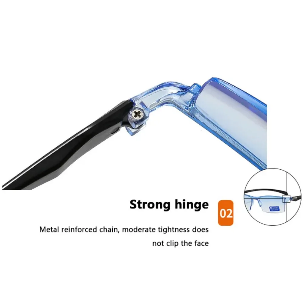 Smart Automatic Zoom Reading Glasses Rimless Ultralight Presbyopia Eyewear Radiation Protection Spectacle Anti Blue-ray Unisex