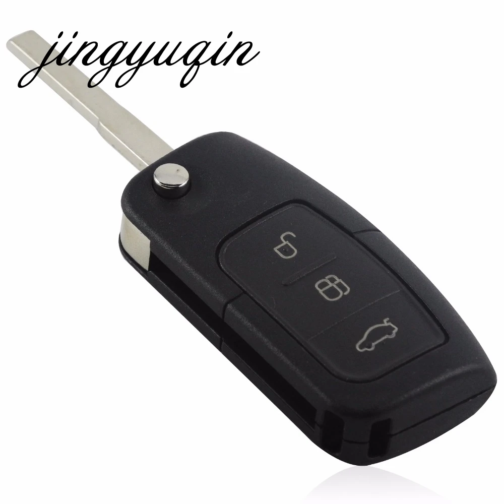 Jingyuqin 10 unids/lote 3 botones Flip plegable coche llave cubierta de mando a distancia para Ford Focus Fiesta C Max Ka