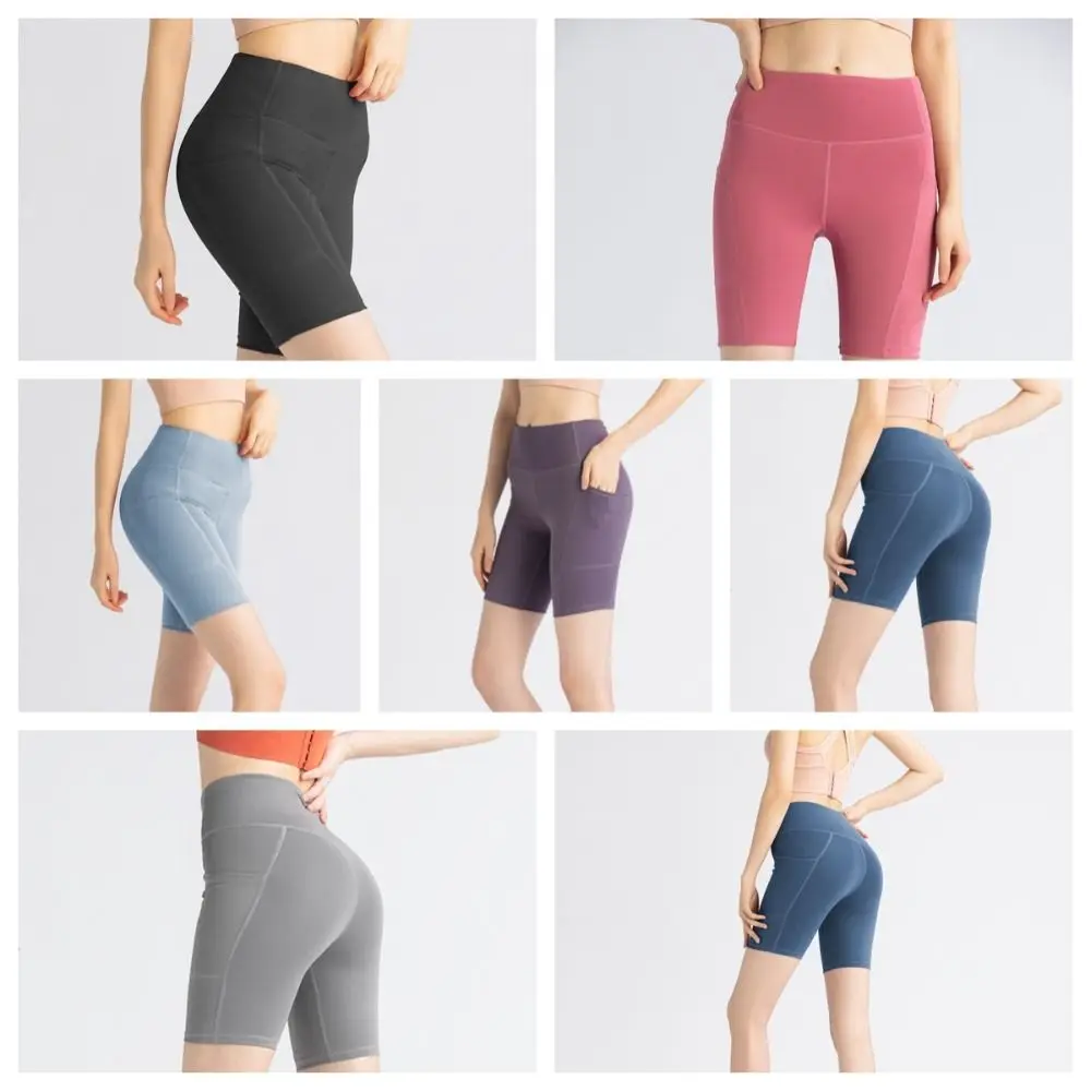 

Breathable Ice Silk Yoga Fitness Shorts Tummy Control Peach Butt Body Shapewear Slimming High Waist Sports Short Pants Sports