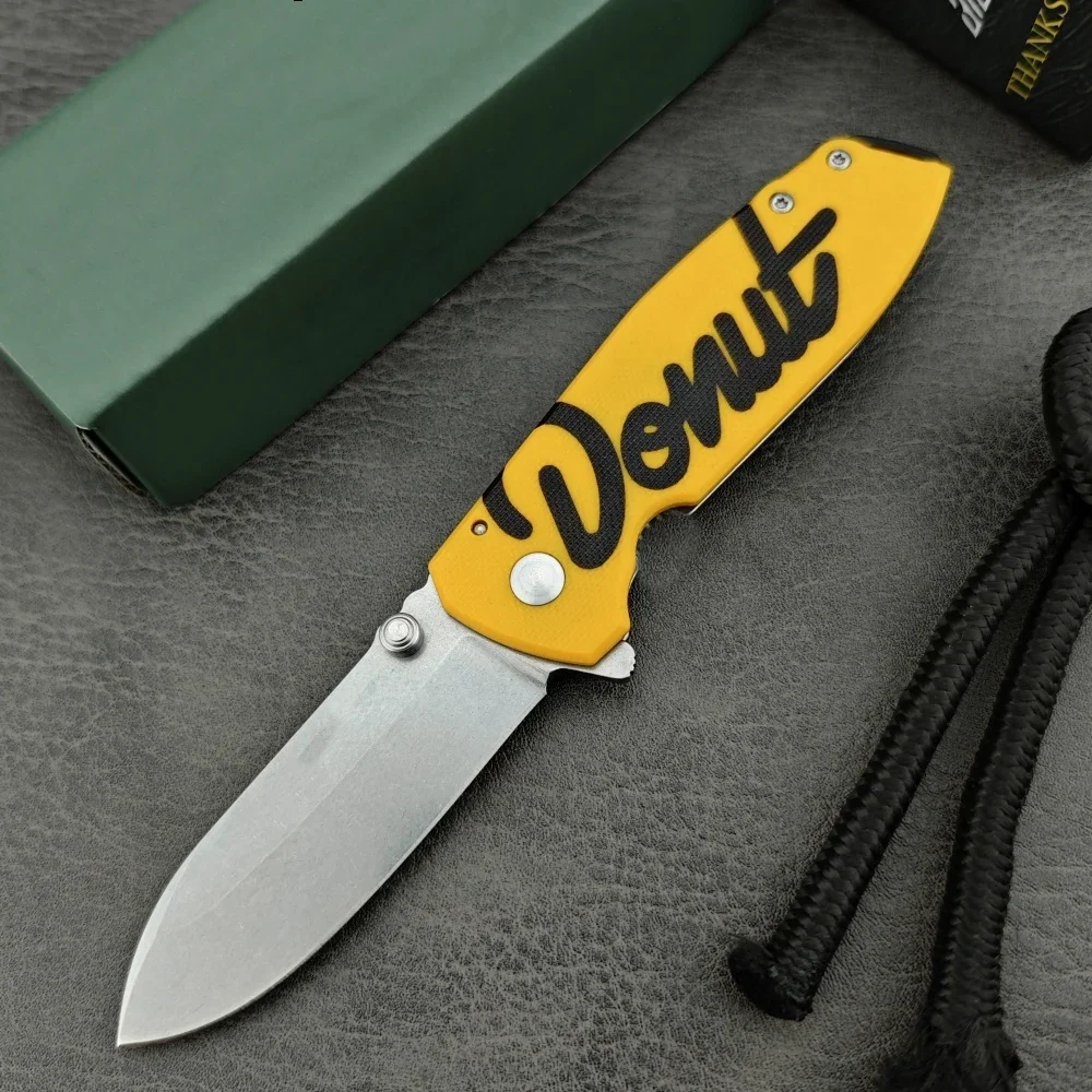 

New DONUT CR Folding Knife D2 Blade G10 Handle Tactical Outdoor Knife EDC Survival Hunting Cutting Camping Hiking Tools