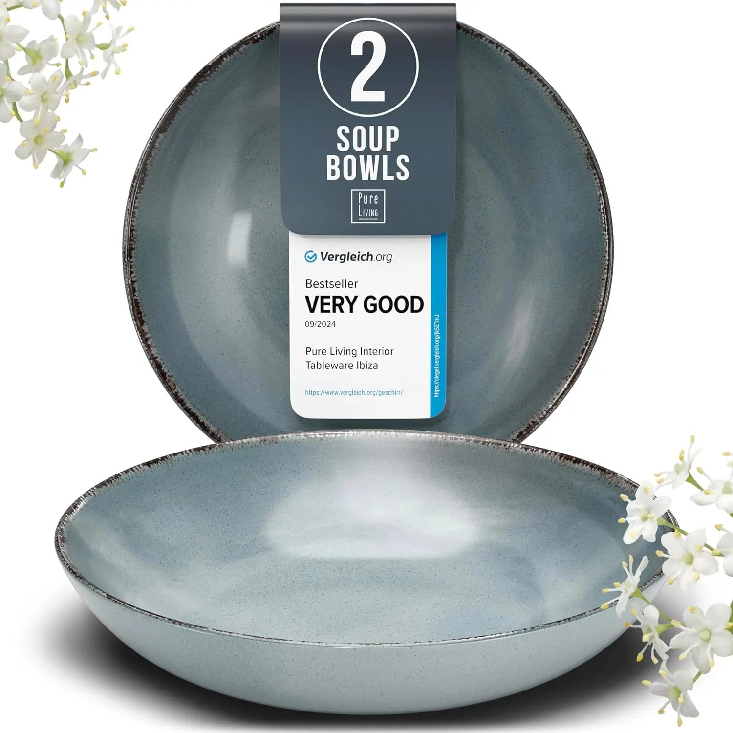 

Набор каменных мисок для макарон, 2 шт., стильные синие тарелки в деревенском стиле, керамика, набор салатников размером 7,9 дюйма, керамика для мытья посудомоечной машины и микроволновой печи B