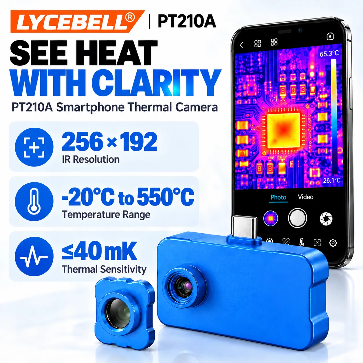 Thermal Camera for Android and iOS Thermal Imaging Camera USB C ...