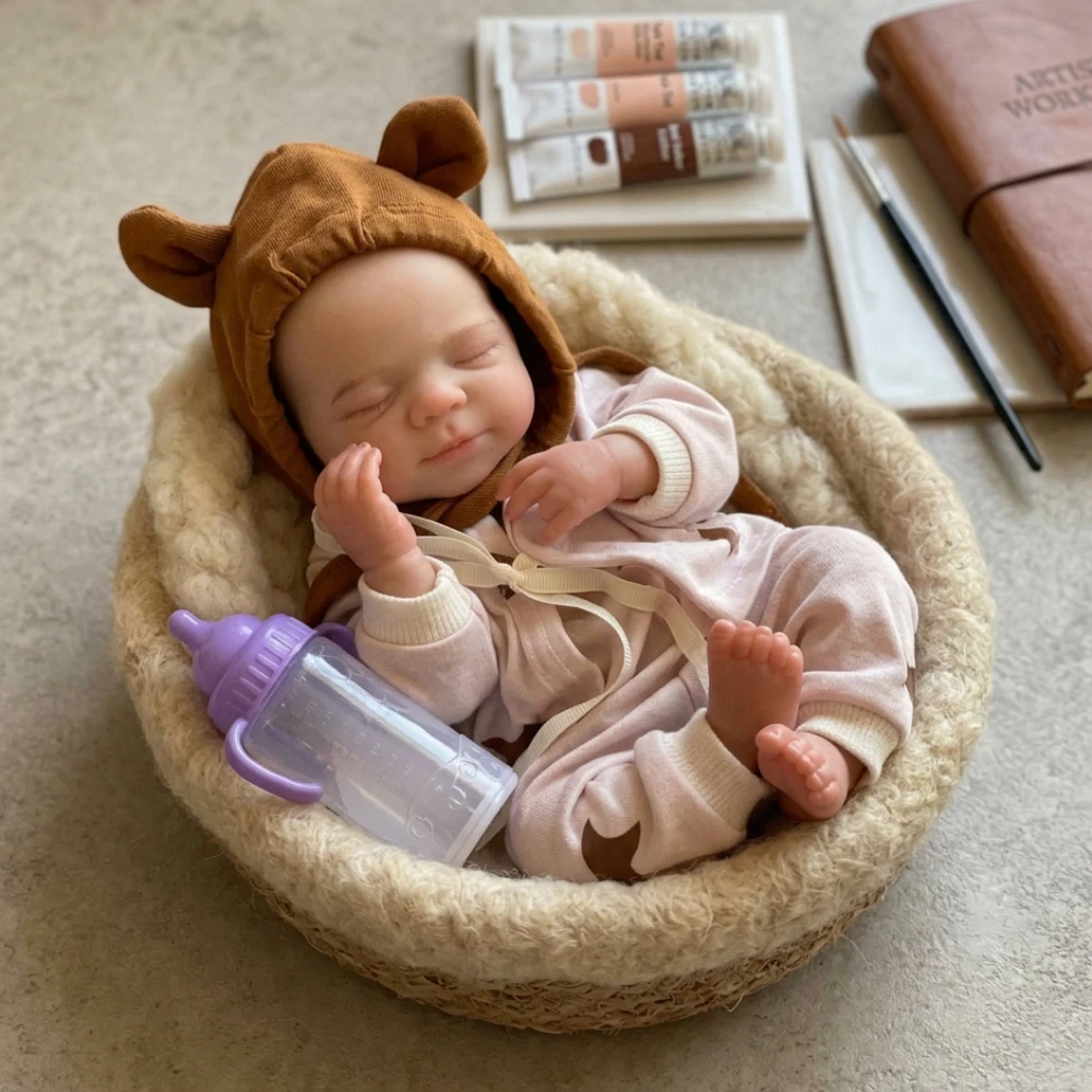 Aizwa1 13 Inch Pascale Silicone Newborn Baby Girl Doll Toy Handmade Bebe Silicone de Reborn Doll For Birthday Gifts