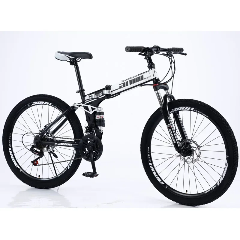 High Quality Folding Mountain Bike 24/26 Inch Double Shock Absorption One Wheel 21 24 Speed Folding Bicycle for Adult