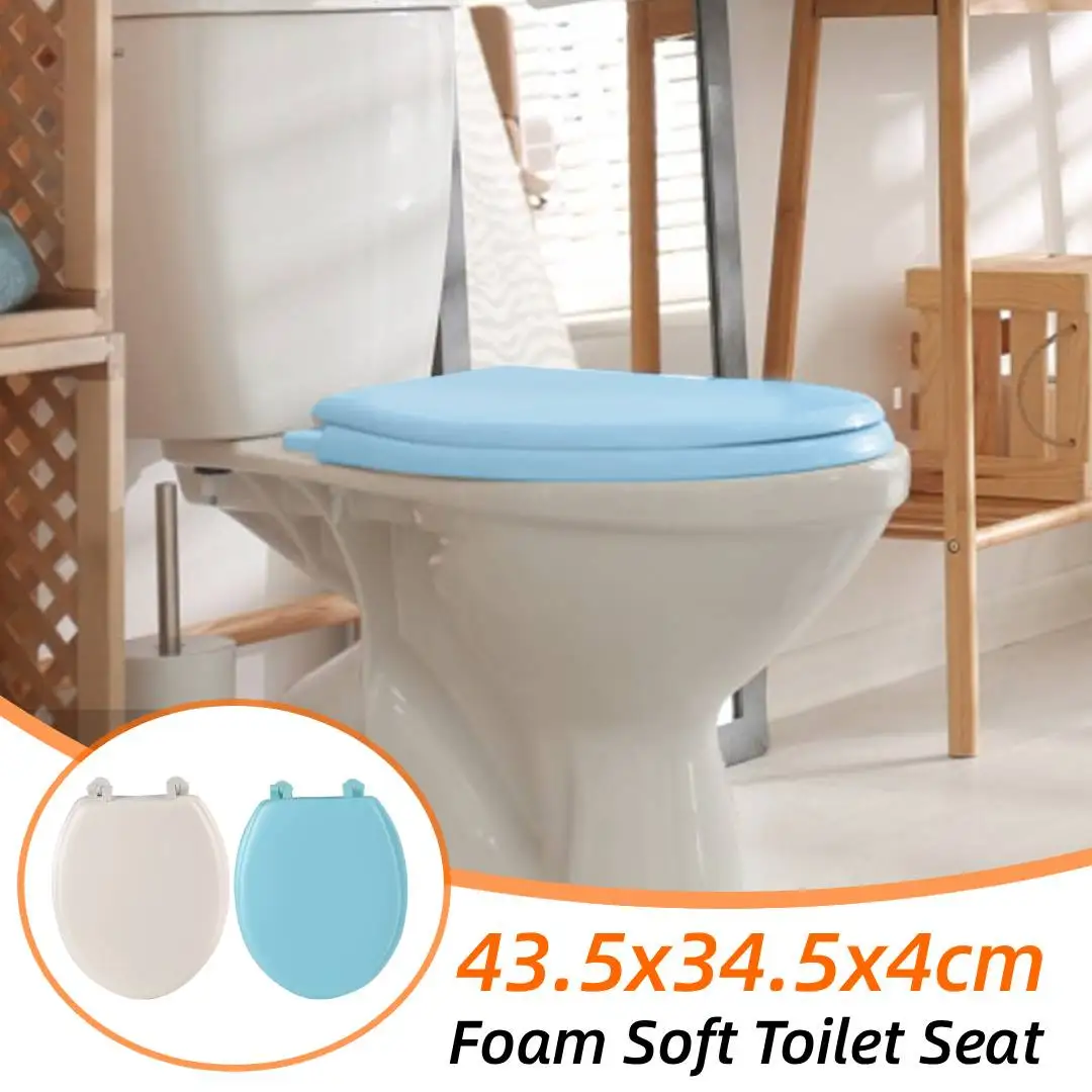 

Round Soft Close Toilet Seat Comfortable Foam Soft Toilet Seat Quick-Release Bathroom Replacement Cover Seats Bathroom Accessory