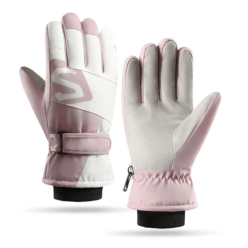 Guantes de esquí para hombre y mujer, manoplas cálidas a prueba de viento, impermeables, con pantalla táctil, antideslizantes, para Snowboard, moto