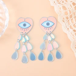 4 Pcs /Lot Fashion Heart Charms Creative Acrylic Eye Teardrop Jewlery Findings For Diy Making
