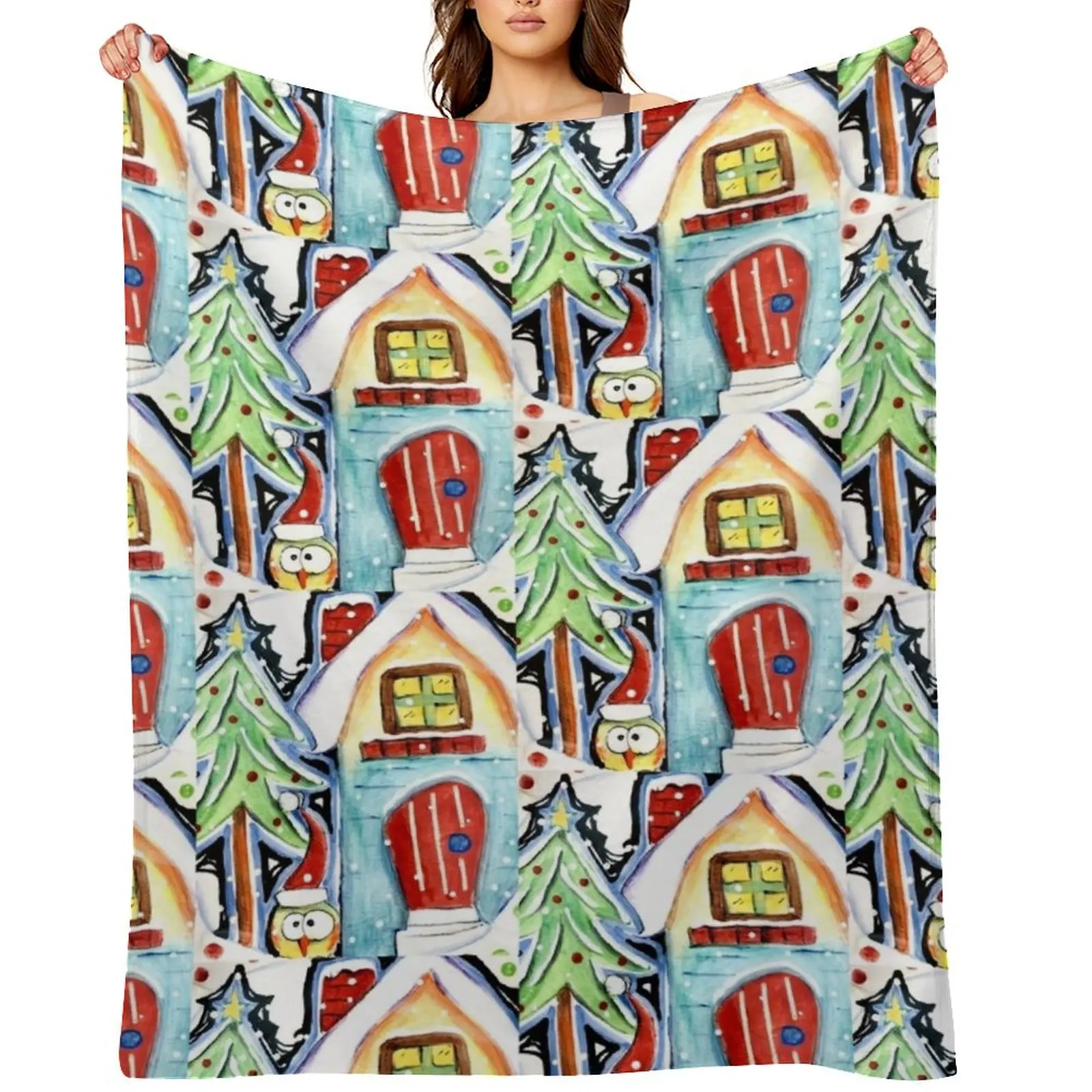 

Waiting for Santa Throw Blanket Decorative Beds Comforter Soft Hairy Blankets