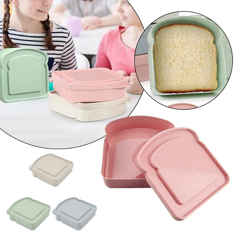 Sandwich Storage Box Silicone Lunch Box Food Storage Case Reusable Microwave Lunch Box Food Storage Container School Breakfast