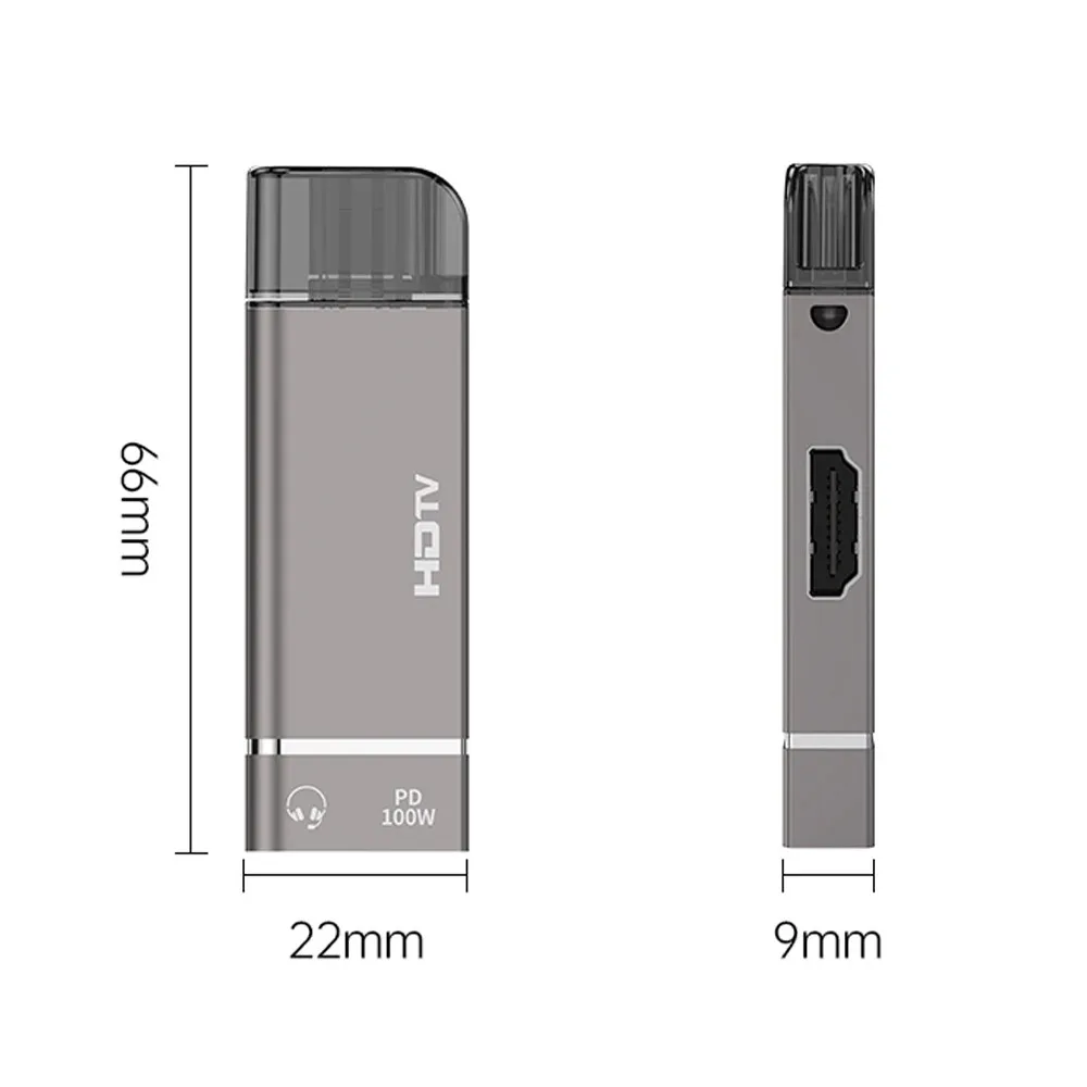 Док-станция 3в1 USB C с 4K HDMI-совместимой/3,5 мм TRRS, аудиоразъем для гарнитуры/PD, зарядка 100 Вт, совместимая с переключателем Macbook