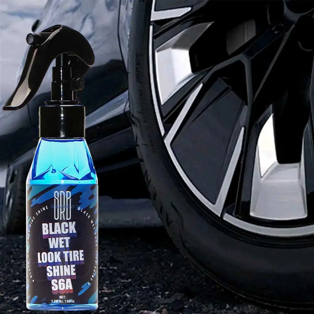 

1Pc Automotive Clear Coat Tire Dressing Spray Black Wet Look Tire Shine Dressing for Glossy Wet Tire Look Vinyl & Plastic