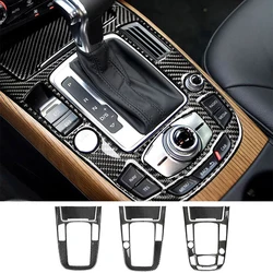 For Audi A4 S4 RS4 B8 8K A5 S5 RS5 8T 8F Carbon Fiber Interior Auto Gear Shift Panel Cover Frame Trim Sticker Car Accessories