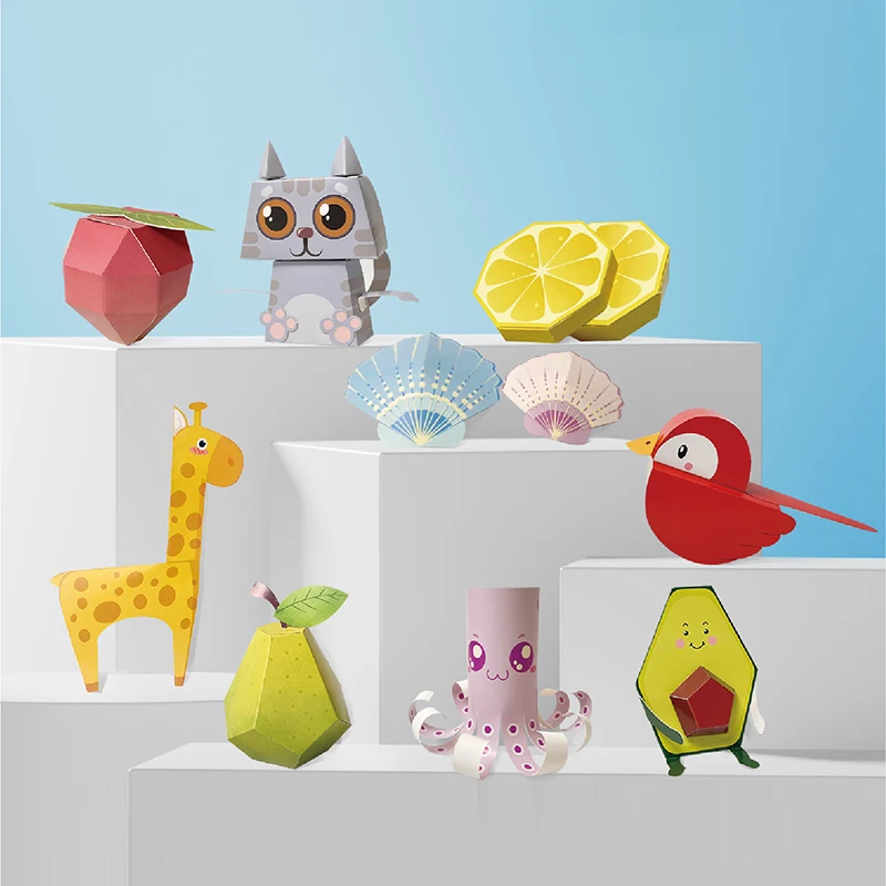 Ręcznie robiona książka z origami 3D, zestaw do tworzenia origami DIY, łatwe rękodzieło z papieru, modele papierowe 3D do dekoracji domu, figurka zwierzęca na prezent