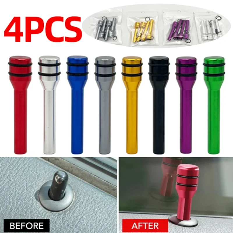 4Pcs Car Door Lock Pin Door Lock Rod Knob Pull Security Insurance Auto Universal Security Door Lock Picking Latch Pins