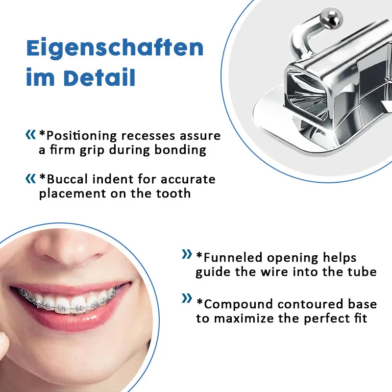 80pcs/Box 0.022 Dental Orthodontic Buccal Tube 1st Molar Bondable Single Convertible MBT Roth
