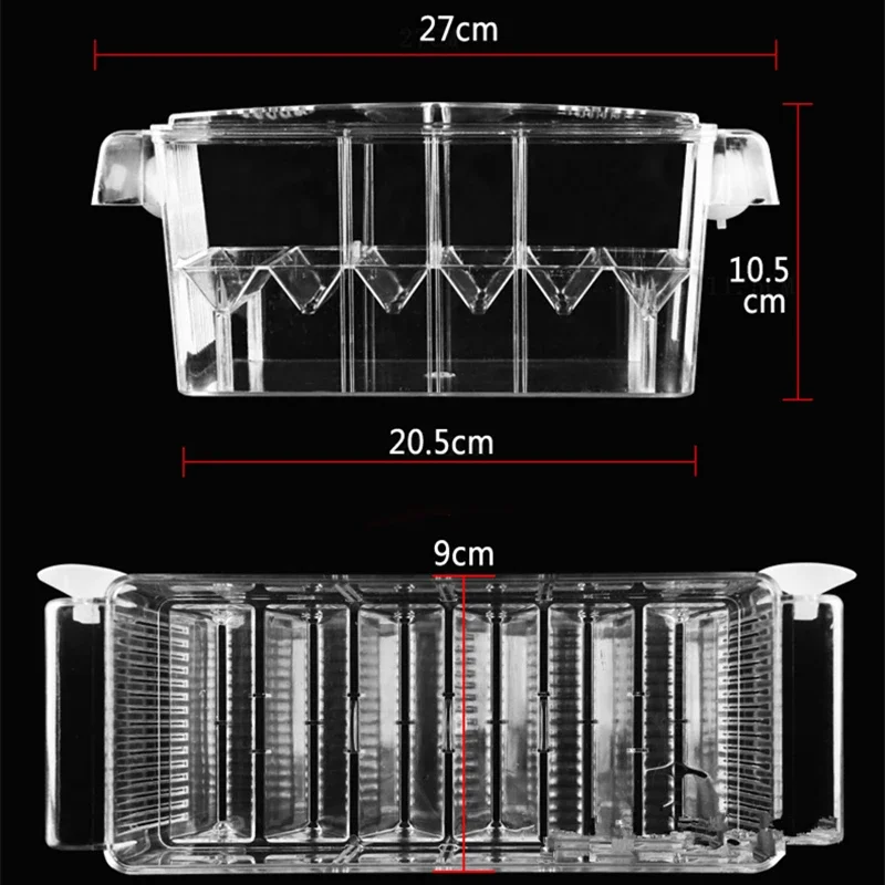 4 Rooms High Clear Fish Breeding Box Acrylic Aquarium Breeder Box Double Guppies Hatching Incubator Isolation