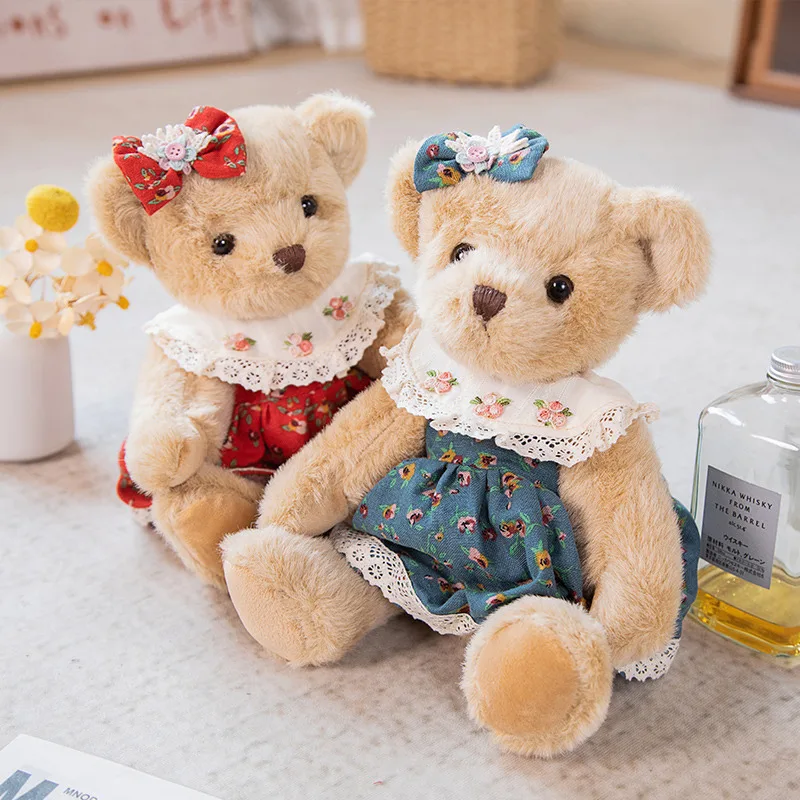 35cm Arm mobility Plush Bear Pillow Toys Plush Stuffed Animal Dolls Couple Wedding Birthday Gift for Children