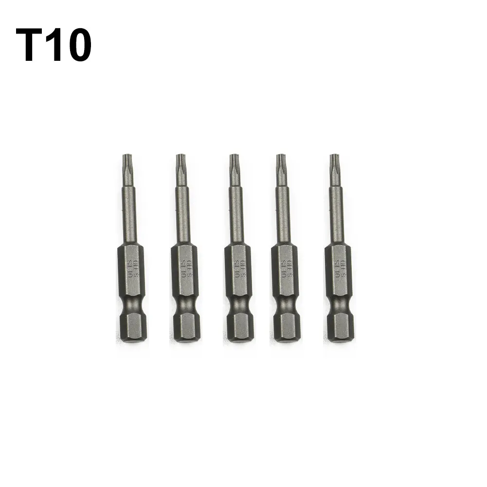 5PCS 50mm 1/4 Inch Magnetic Pentacle Star Head Pentalobe Electric Screwdriver Bit T8 T15 T20 T25 T27 T30 T40 Power Tool