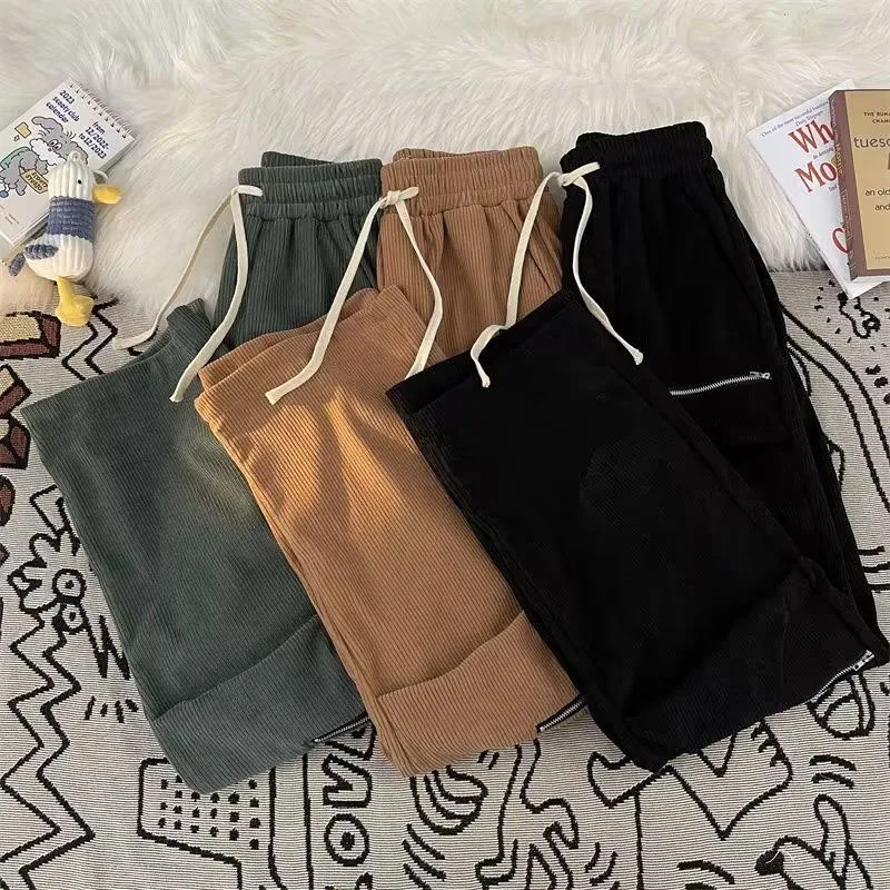 New Autumn/Winter Fashion Brand American Corduroy Work Clothes Straight Tube Loose Versatile Handsome Casual Youth Men's Pants