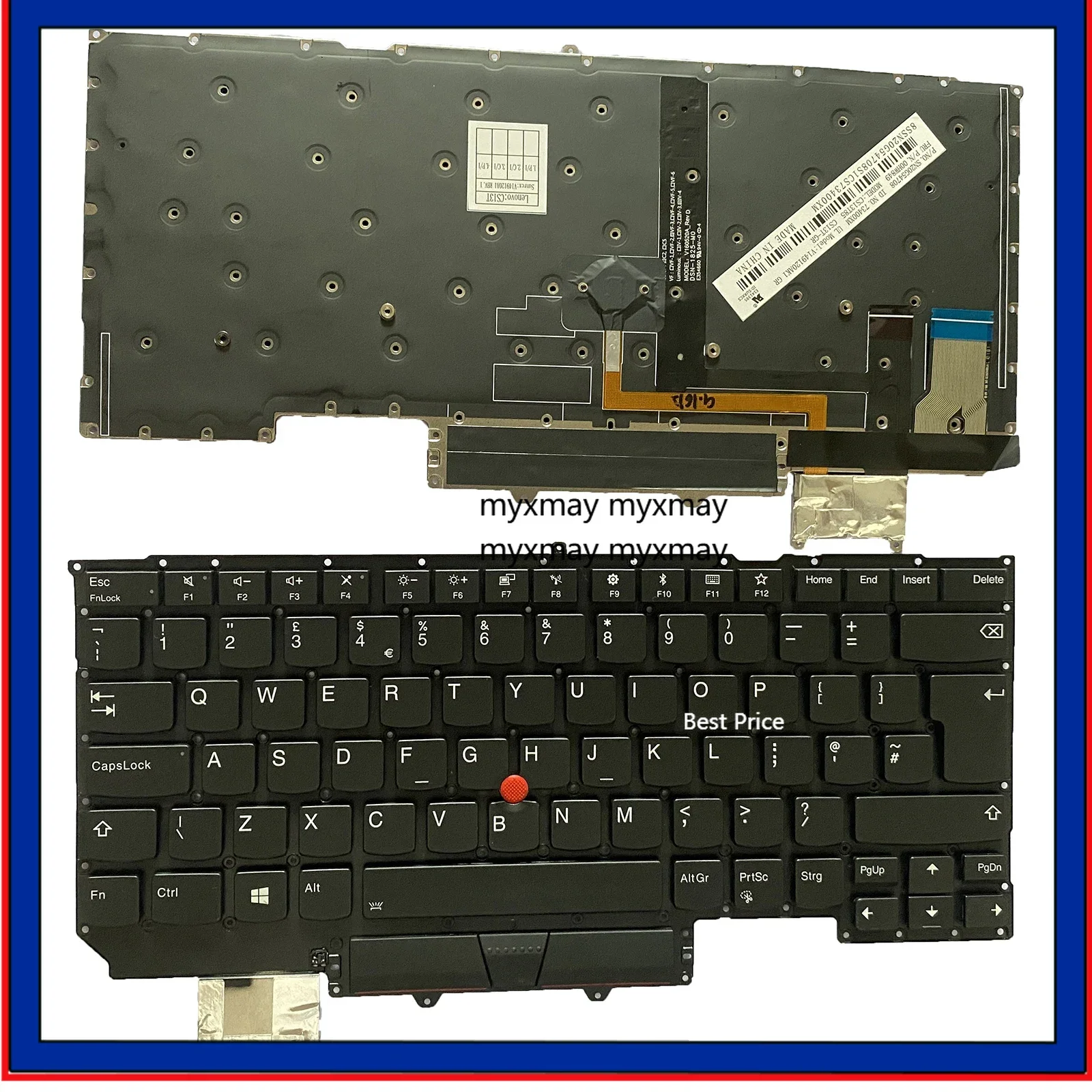 

Lenovo ThinkPad X1 Carbon 5th 6th Gen 2017 2018 20HR 20HQ UK Keyboard Backlit New