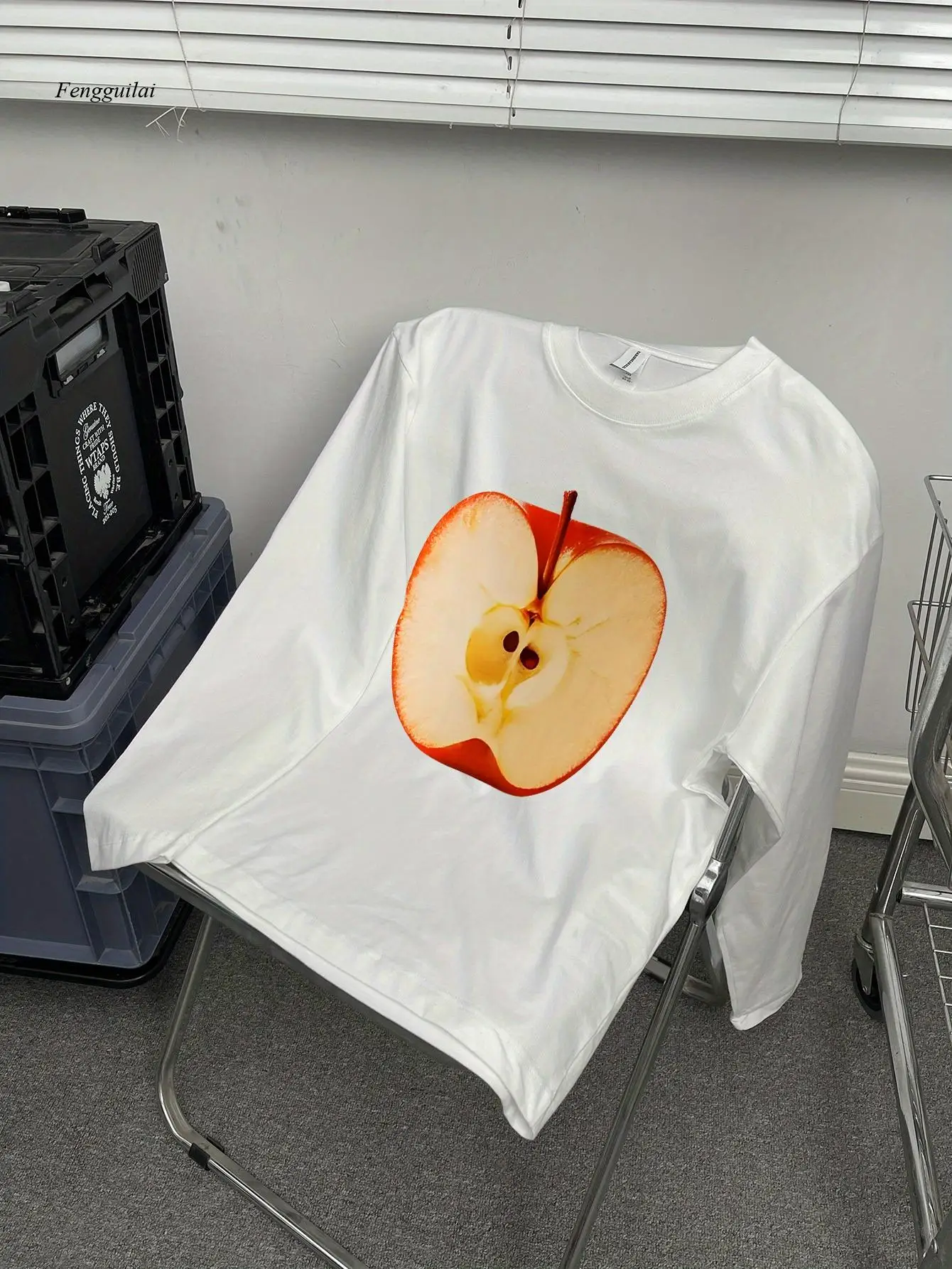 

Футболка с круглым вырезом с креативным и необычным узором, модный повседневный модный топ из чистого хлопка на осень/зиму с длинными рукавами