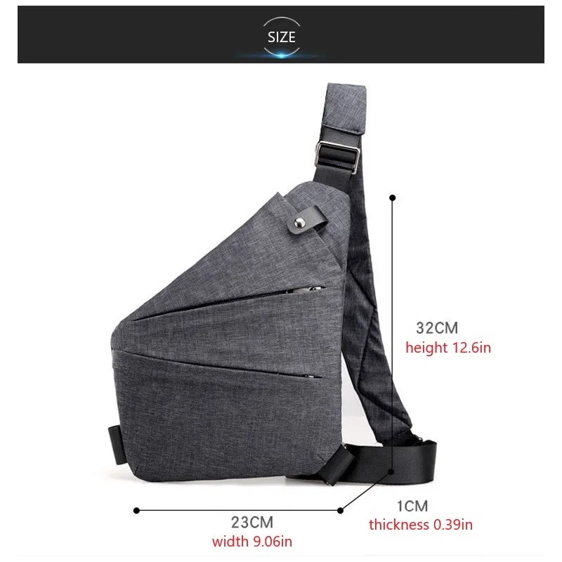 Bolsa Crossbody de Ombro Único para Homens e Mulheres, Bolsa Peito de Ciclismo, Leisure City Bag, Travel Bag, Men's Travel Bag