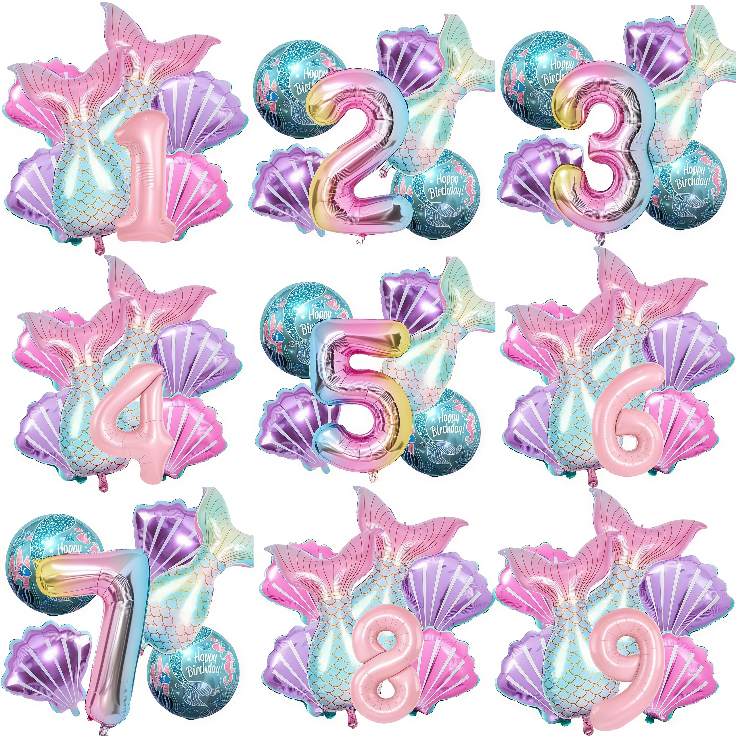 Mermaid Birthday Decorations Party Balloon Foil Balloons Mermaid Tail Balloon Colorful Mermaid Decor Birthday Party Supplies
