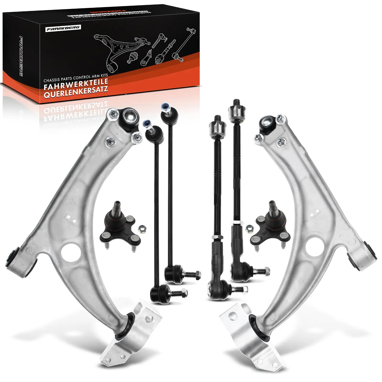 Kit Bracci di Controllo Anteriori Frankberg 8 Pezzi per Vw Cc Passat Alltrack Variant Sharan Tiguan Audi Q3 Seat Alhambra 3C0407151G