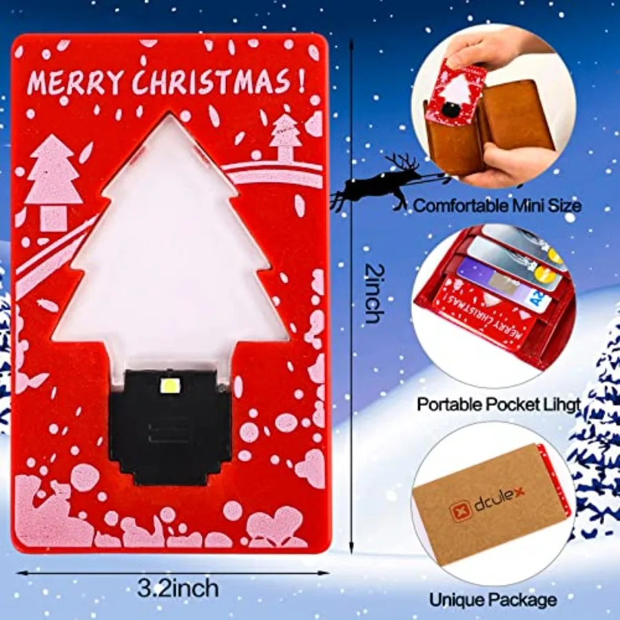 Foldable LED Pocket Lamp, 10 PCS Christmas Mini LED Cit Card Light Portable Wallet Light Bulb for Home Decor, Color