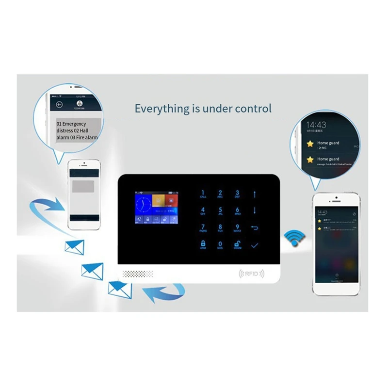 ABSJ-sistema de alarma para seguridad antirrobo en el hogar, 433Mhz, WIFI + alarma GSM, inalámbrico, Wifi, aplicación inteligente Tuya, funciona con enchufe estadounidense
