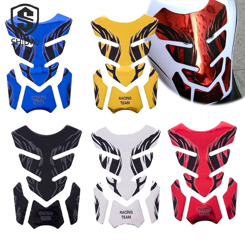 

Motorcycle Tankpad Sticker Fishbone 3D Tank Pad Stickers Oil Gas Protector Cover Flame Decoration Motor Accessories