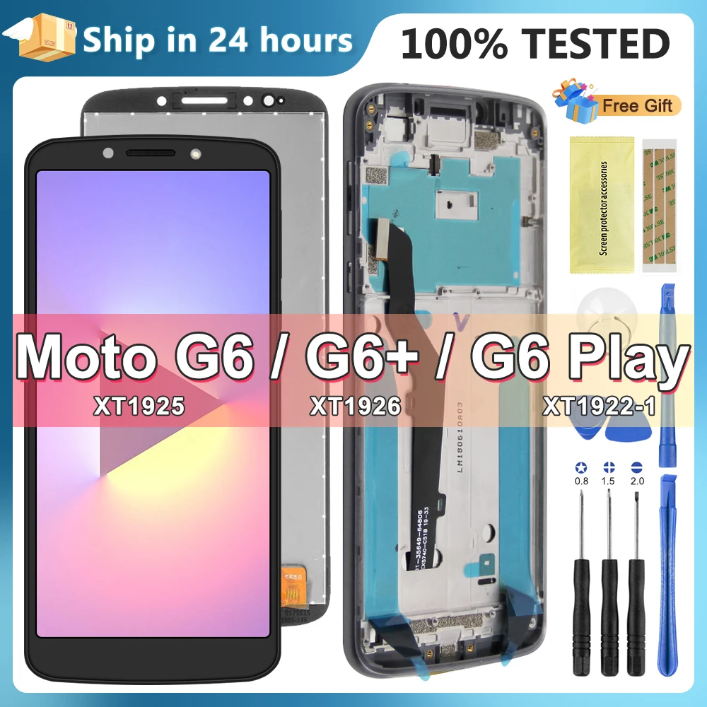 100% Test AMOLED For Motorola Moto G6 Play XT1922 LCD Display Touch Screen Digiziter Assembly For Moto G6 G6 Plus XT1926 Display