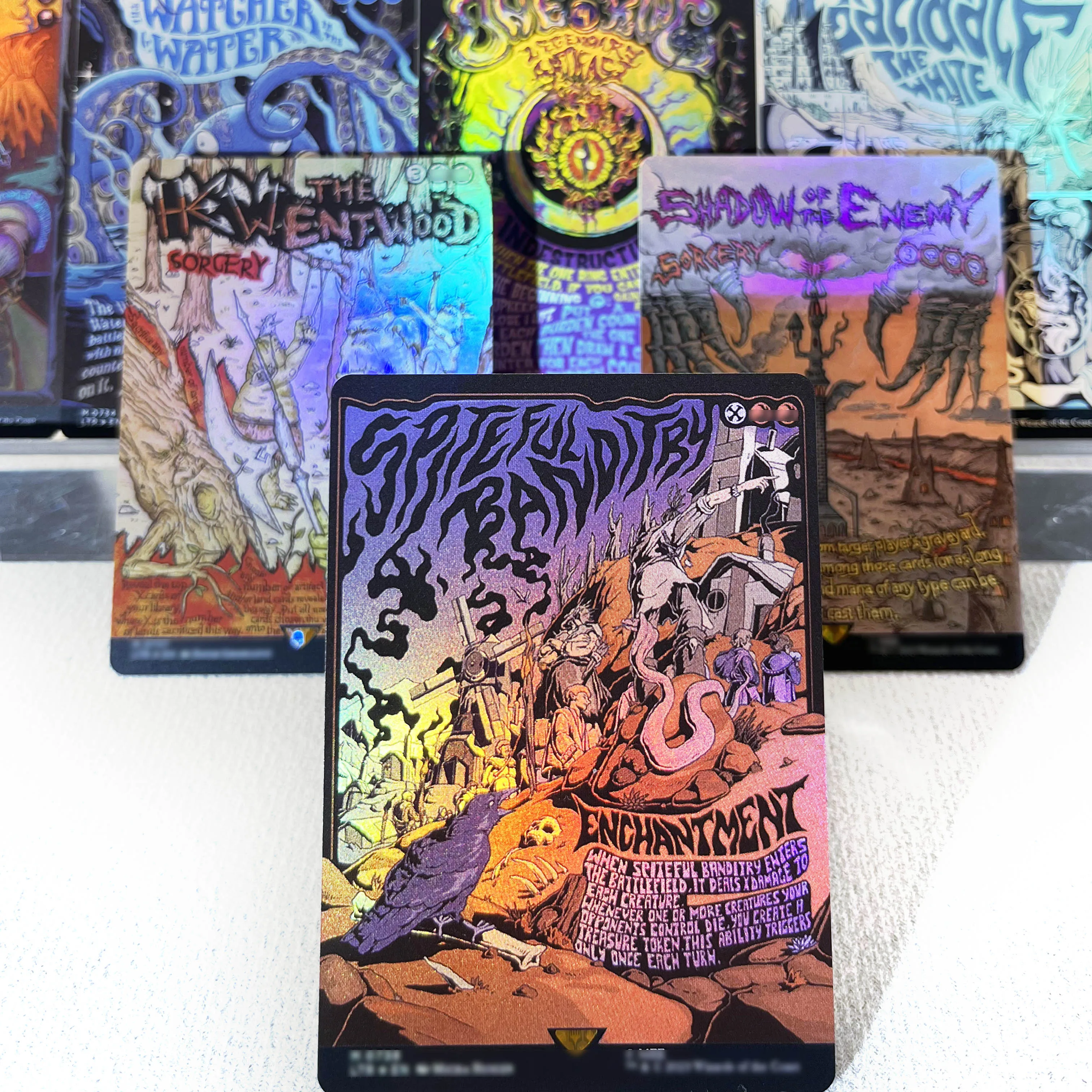 LTR FOIL3-02 Tarjetas mágicas proxy Tcg Gandalf the White The Watcher in the Water Spiteful Banditry Sauron, el Señor Oscuro se reúne