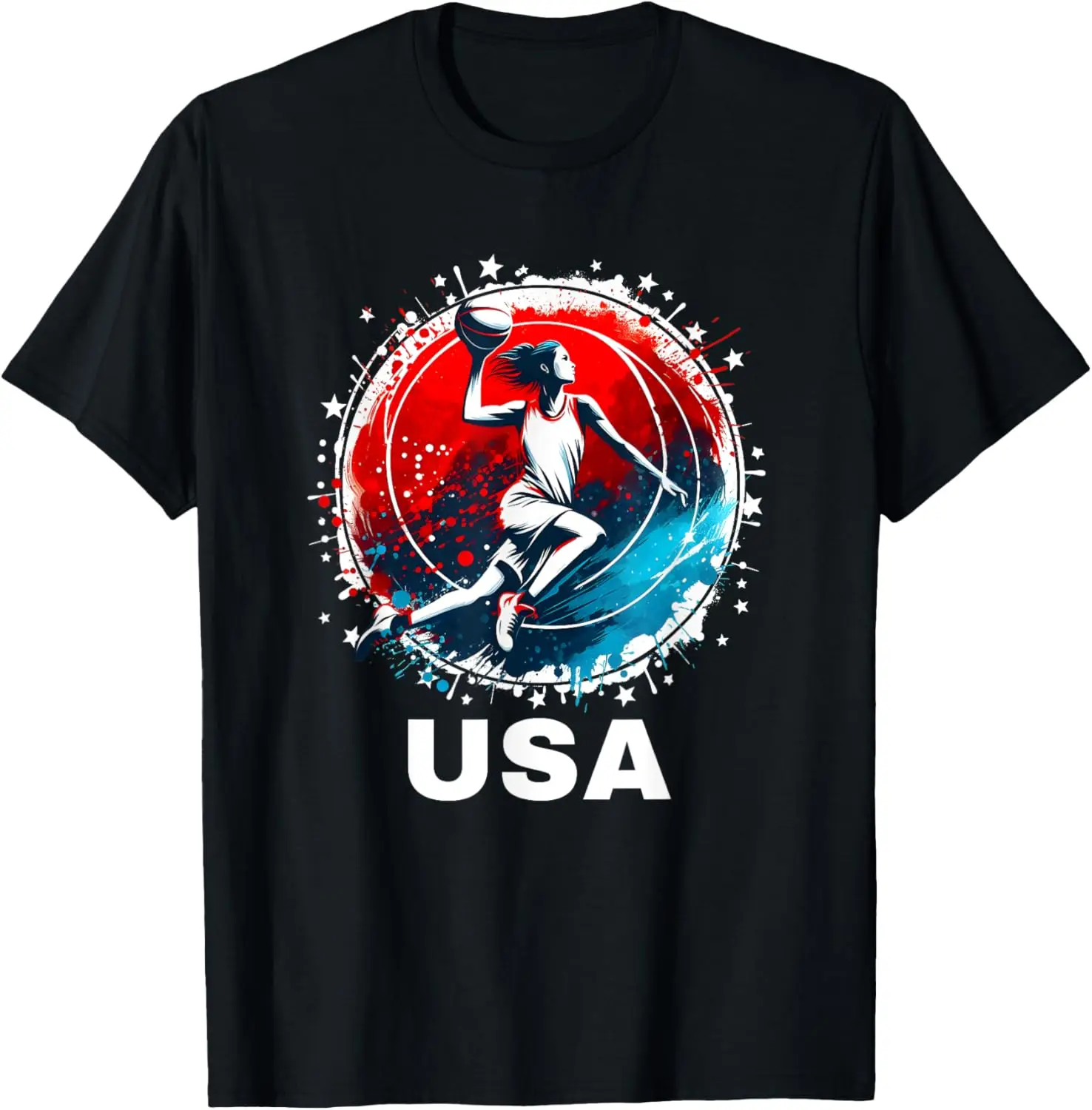 Basketball USA Go USA Team Tshirt USA Flag Women Basketball T-Shirt