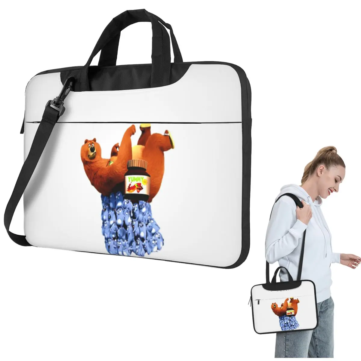 

Animation Grizzy And The Lemmings Cartoon Anime Crossbody Laptop Bag Case Computer Bag Resistant Protective Notebook Pouch