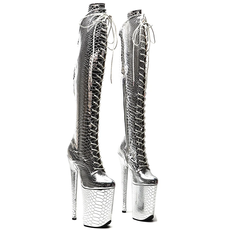 Leecabe   23CM/9inches  Snake  Upper  Fashion trend  platform High Heel stripper heel Pole Dance boot