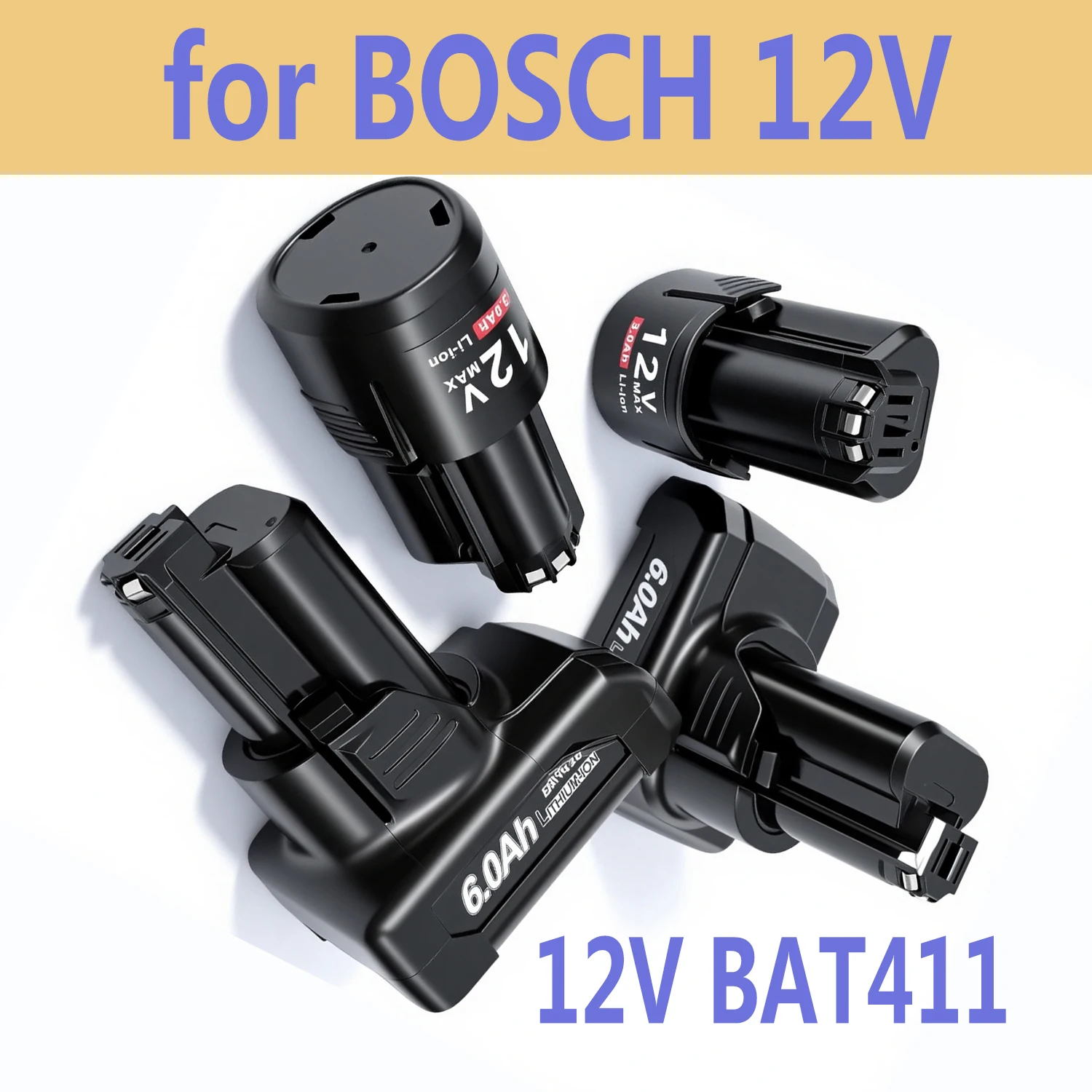 

For Bosch BAT411 Replacement Battery 6Ah 3Ah Lithium Rechargeable Batteries Long Lasting Power