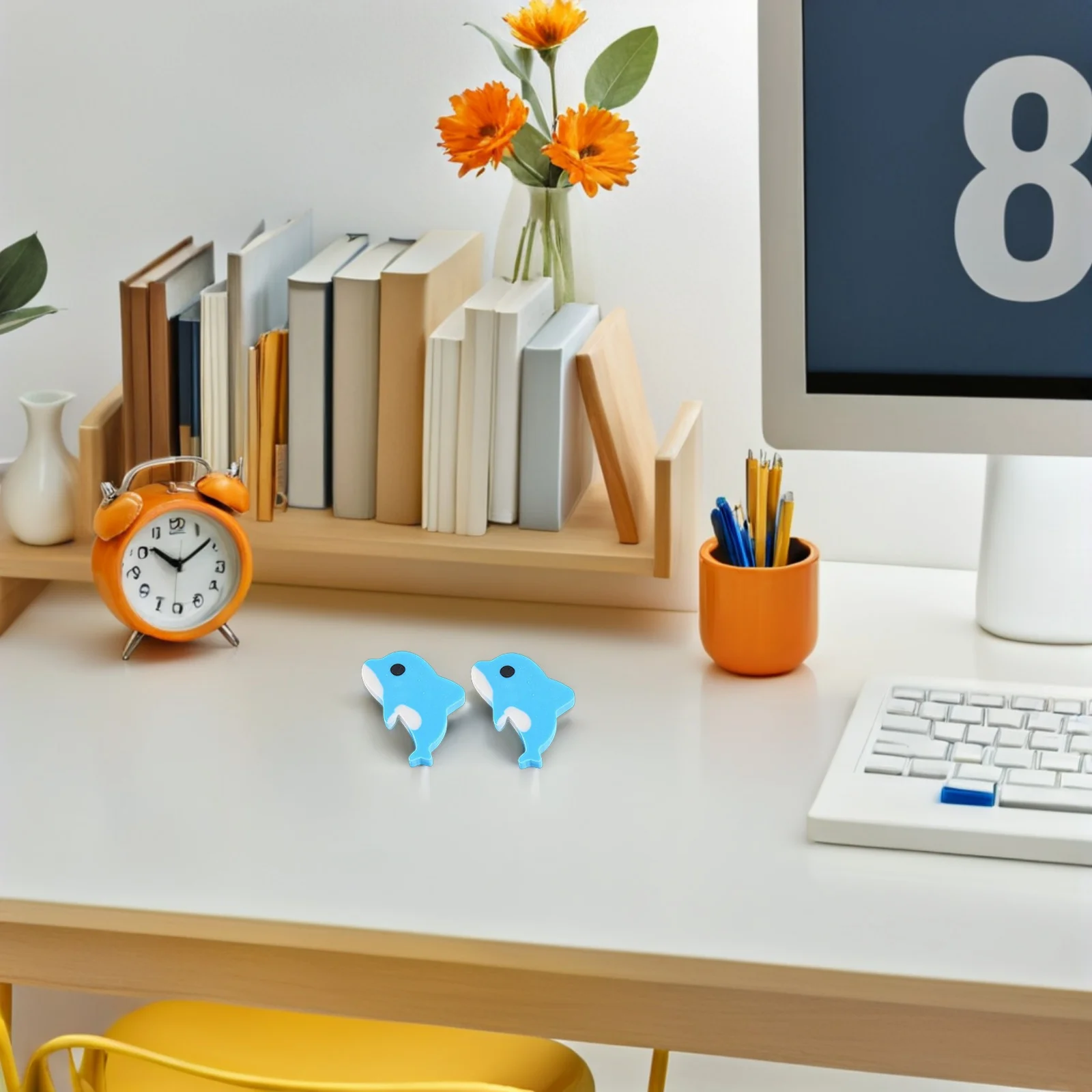 

20Pcs Cute Dolphin Erasers Fun Colorful Desk Pet Erasers for Student Prizes School Party Favors Student Prizes