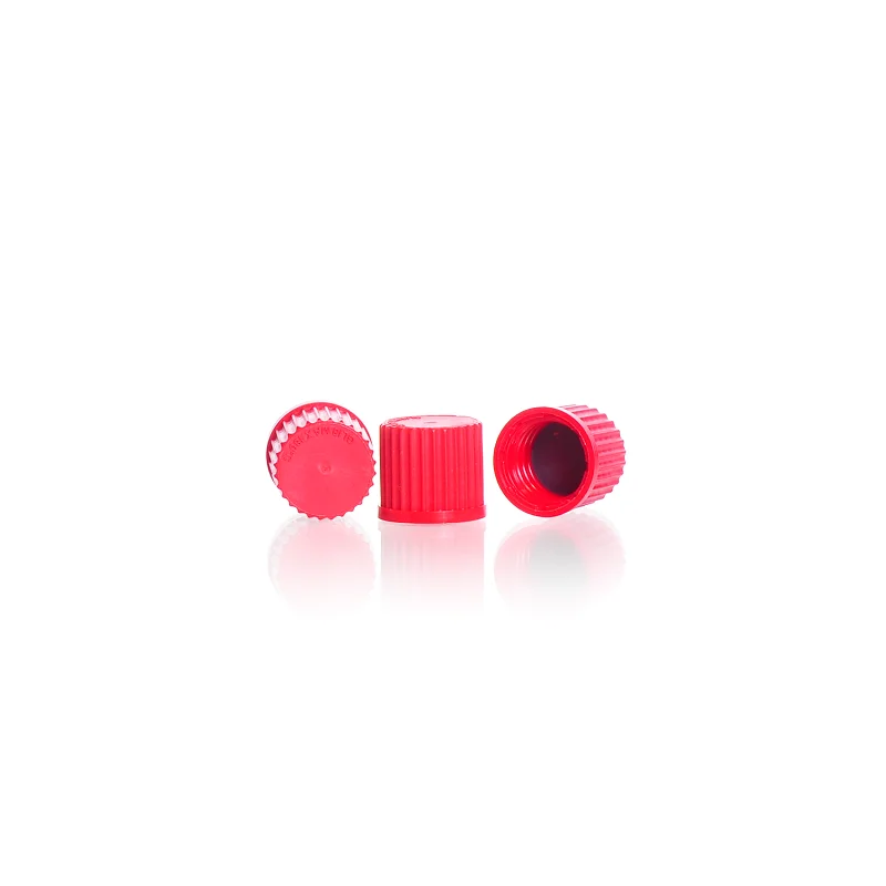 DURAN® High Temperature Screw Cap (PBT, red), with PTFE-coated, peroxide cured silicone cap liner