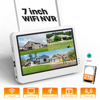 7-inch Screen 6MP/8CH Wireless NVR Recorder Security Camera WIFI System Monitor Support Human Detection Audio iCSee