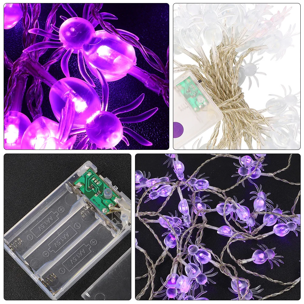 

30LED Halloween Spider Light String Ecofriendly Safe Use Spider Design Great Decoration Mysterious Atmosphere Supplies