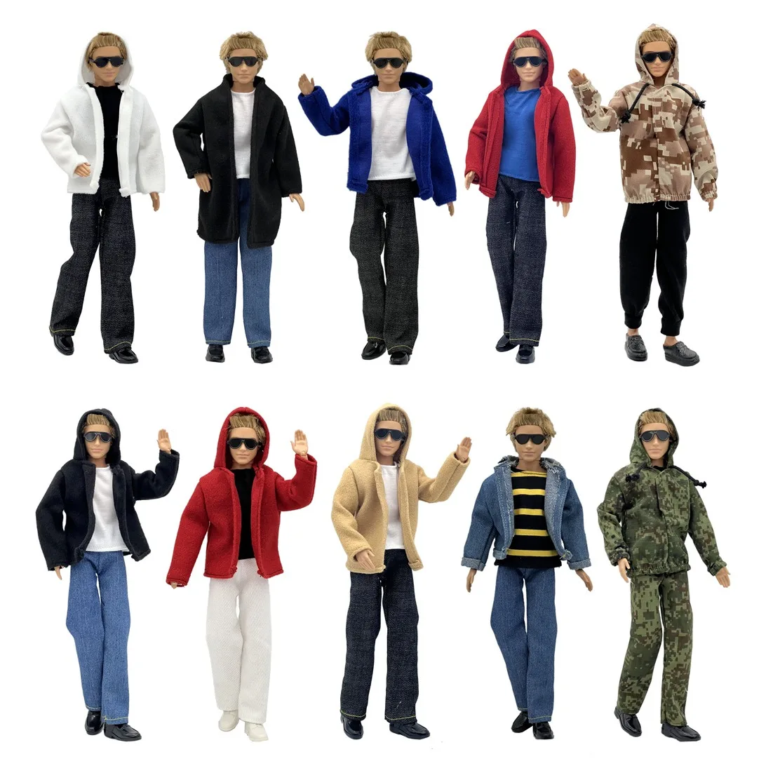 1 Set Ken Cloth Handmade Handsome Doll Accessories Casual Wear Suit for 30cm 12inch Ken Doll Suit Kids Gift