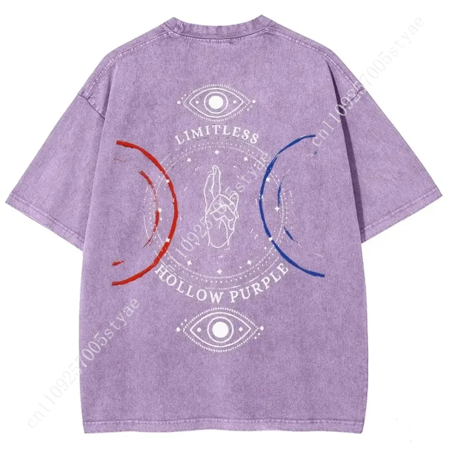 Anime  Gojo Satoru Print T-shirt Men Women Clothing Vintage Washed Tee Oversized Cotton T Shirt Harajuku Tshirt view 4